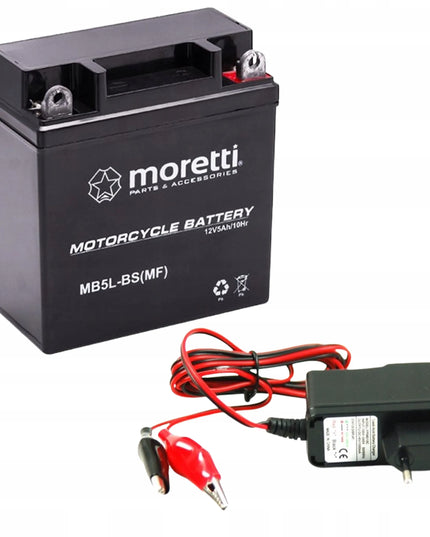 NAUJAS AKUMULIATORIUS MORETTI AGM (Gel) MB5L-BS MOTOROLERIUI KETURRACIUI MOPEDUI 5AH