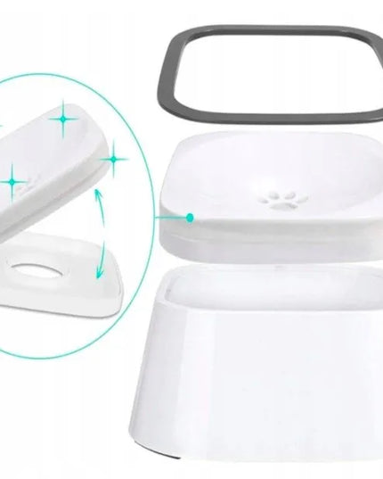 Neaptaškantis dubuo šunims ir katėms, lėto gėrimo plaukiojantis dubenėlis, didelis 1,5 l