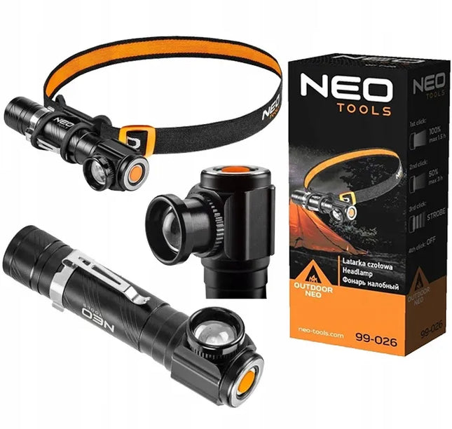 NEO įkraunamas LED priekinis žibintas su USB jungtimi