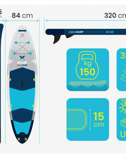 Neo-sport pripučiama SUP irklentė 320 cm su priedais