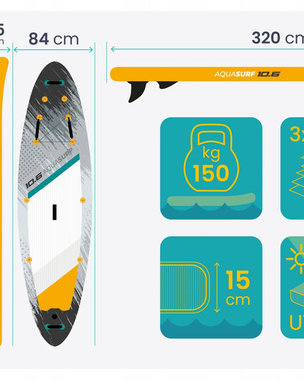 Neo-sport pripučiama SUP, irklentė, burlentė 320 cm su priedų rinkiniu