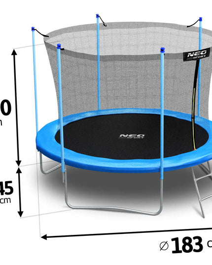 Neo-sport sodo batutas 6ft/183cm su vidiniu tinklu ir kopėčiomis
