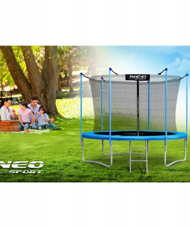 Neo-sport sodo batutas 8ft/252cm su vidiniu apsauginiu tinklu ir kopėčiomis