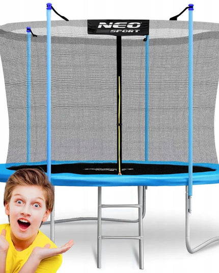 Neo-sport sodo batutas 8ft/252cm su vidiniu apsauginiu tinklu ir kopėčiomis
