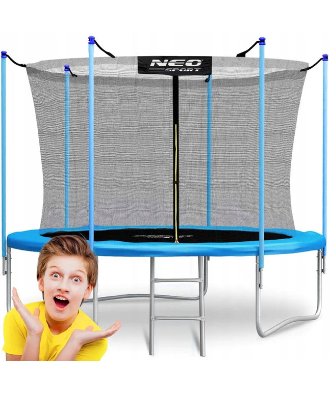 Neo-sport sodo batutas 8ft/252cm su vidiniu apsauginiu tinklu ir kopėčiomis