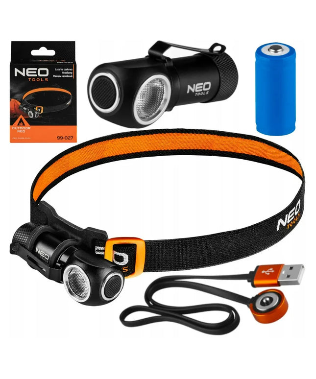 NEO TOOLS pakraunamas LED galvos žibintuvėlis, 600 lm