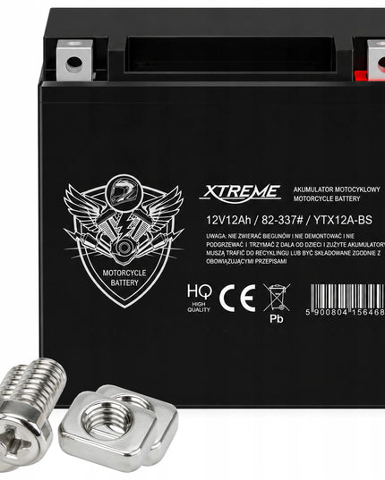 Nereikalaujantis priežiūros 12V 12Ah dešinysis (+) motociklo, keturračio ir motorolerio akumuliatorius