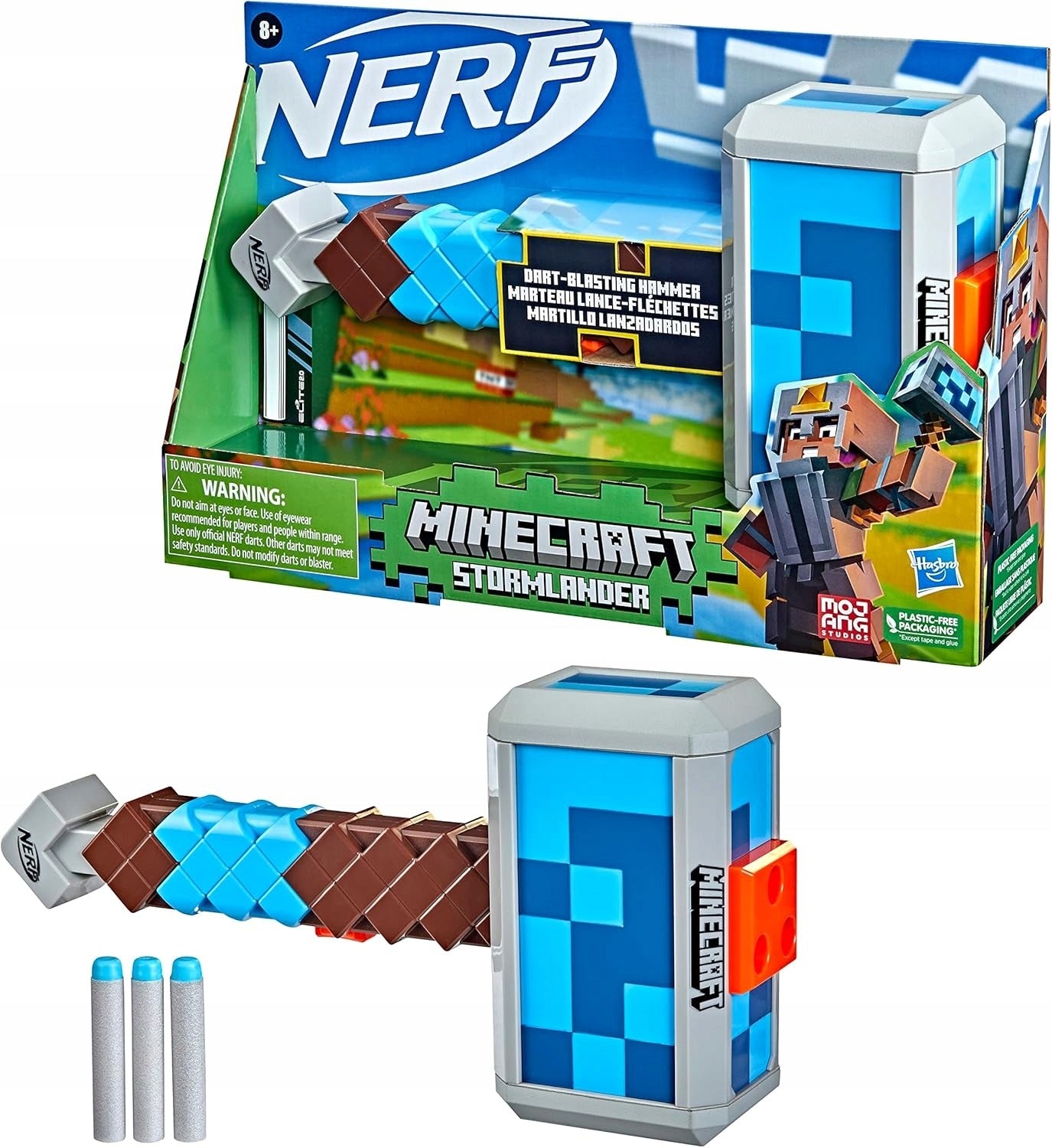 NERF Minecraft Stormlander šaudantis plaktukas F4416 + 3 Nerf Elite strėlės