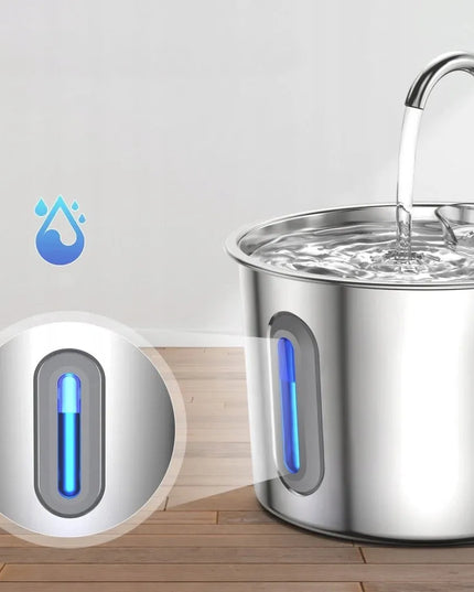 Nerūdijančio plieno fontanas katėms 2,2 l tyli automatinė girdykla