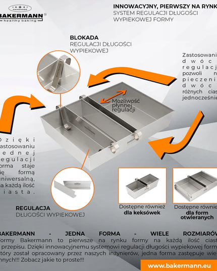 Nerūdijančio plieno kepimo forma Bakermann 40x25x6,5 AISI 304