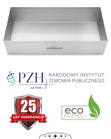 Nerūdijančio plieno kepimo forma Bakermann 40x25x6,5 AISI 304