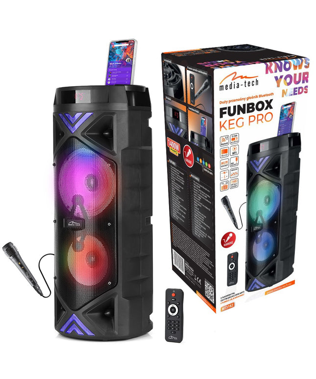 Nešiojama Bluetooth kolonėlė Media-Tech FUNBOX KEG PRO 1400W su Karaoke MT3182