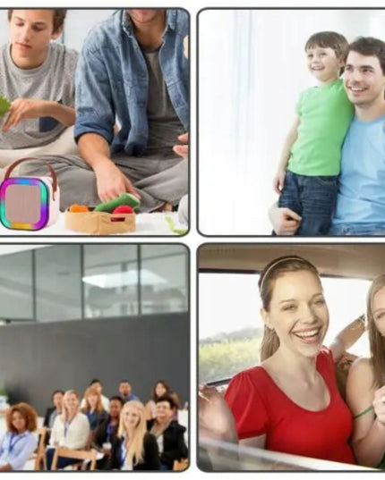 Nešiojama karaoke kolonėlė su dviem mikrofonais, Bluetooth, USB, SD ir RGB apšvietimu