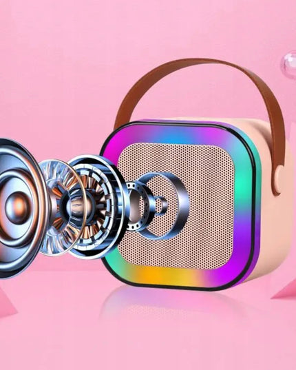 Nešiojama karaoke kolonėlė su dviem mikrofonais, Bluetooth, USB, SD ir RGB apšvietimu