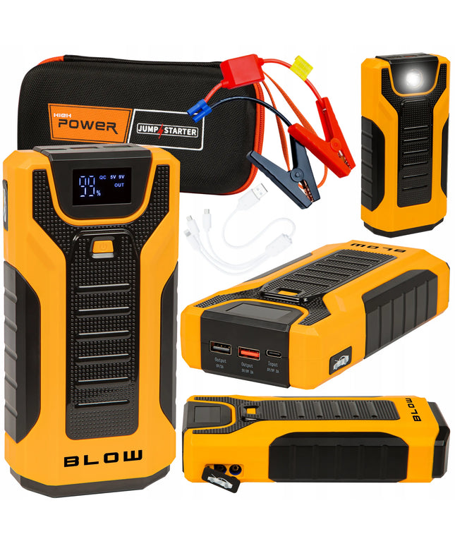 Nešiojamas automobilinis paleidimo įrenginys BLOW JS-30, 30000 mAh, Powerbank ir žibintuvėlis
