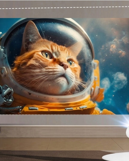 Nešiojamas projektorius su Android TV, WiFi, Full HD ir 180° besisukančiu garsiakalbiu