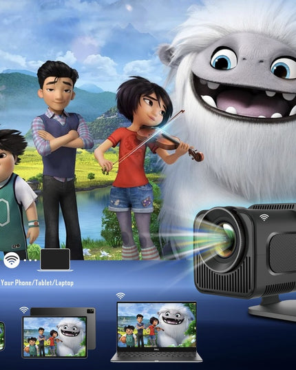 Nešiojamas projektorius HY320 Smart TV su Android 11.0, WiFi6 ir Full HD