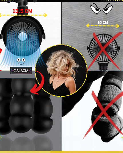Nešiojamas stalinis mini USB ventiliatorius GALAXIA
