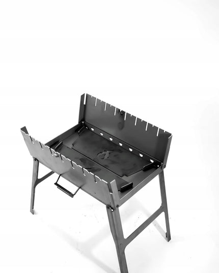 Nešiojamas sulankstomas Mangal grilis lagamino tipo, 8 iešmams, metalinis, 3 mm