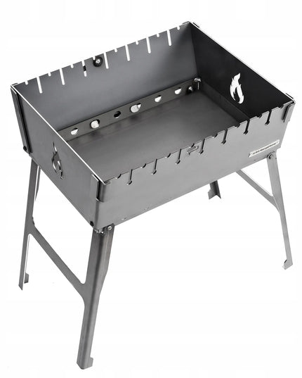 Nešiojamas sulankstomas Mangal grilis lagamino tipo, 8 iešmams, metalinis, 3 mm