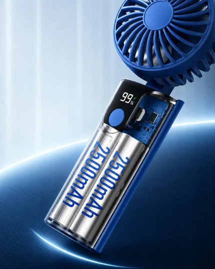 Nešiojamas USB mini ventiliatorius TOPK K38 5000mAh, mėlynas