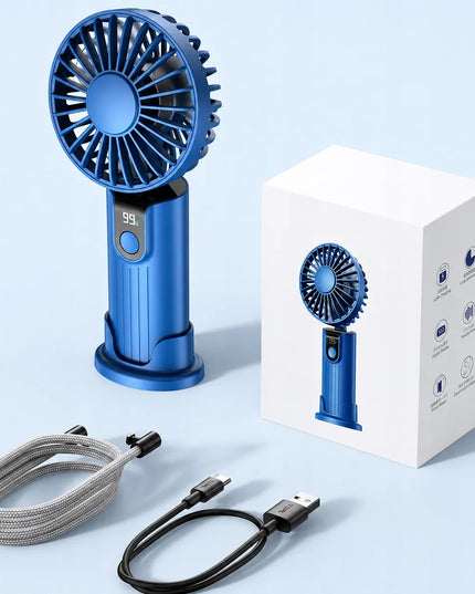 Nešiojamas USB mini ventiliatorius TOPK K38 5000mAh, mėlynas