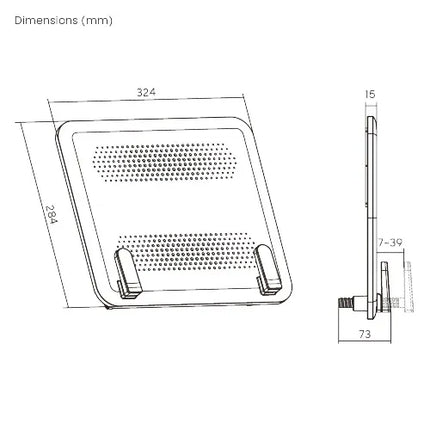 Nešiojamojo kompiuterio laikiklis monitoriaus svirčiai VESA 12–18" 5 kg Spacetronik baltas