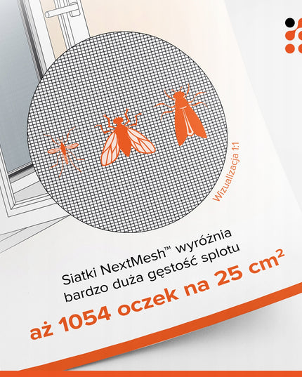 NextHook - PILKYS tinklelis metrais 1,4 m x 1 m, MOSKITINIS tinklelis iš stiklo pluošto