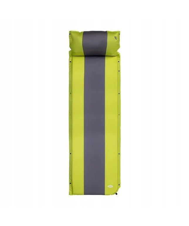 Nils Camp NC4349 žalias savaime prisipučiantis kilimėlis su pagalve 193x58x3 cm