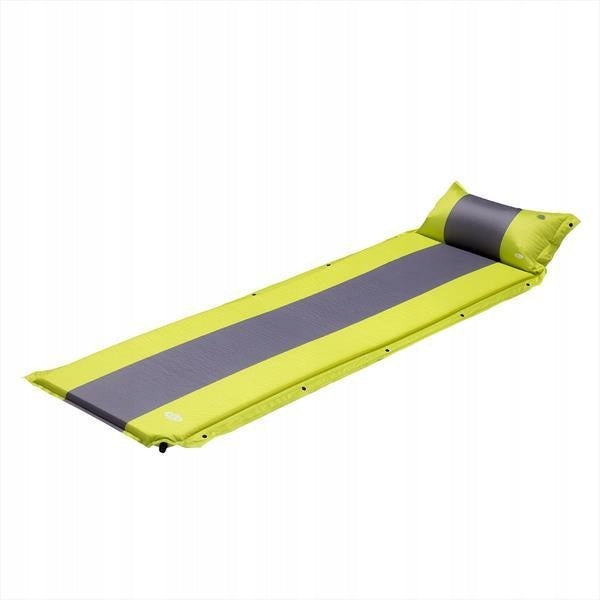 Nils Camp NC4349 žalias savaime prisipučiantis kilimėlis su pagalve 193x58x3 cm
