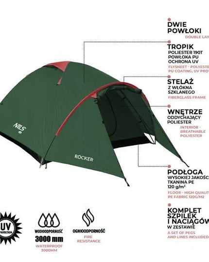 Nils Camp NC6013 Rocker kempingo palapinė, žalia