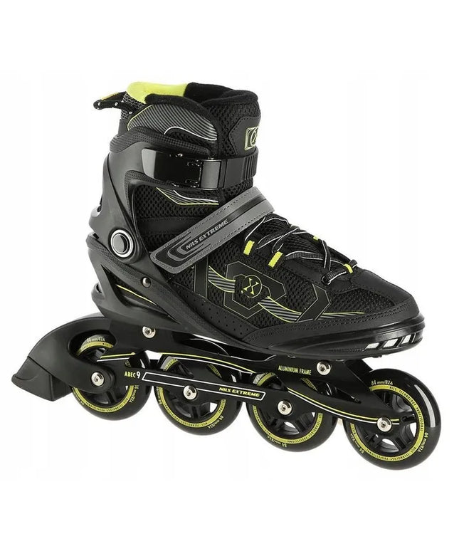 Nils Extreme NA9157 jaunimo riedučiai, juodi, ABEC-9, poliuretano ratukai, 42 dydis