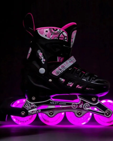 Nils Extreme NH10905 riedučiai ir pačiūžos 4 viename su LED ratukais, dydis 31-34
