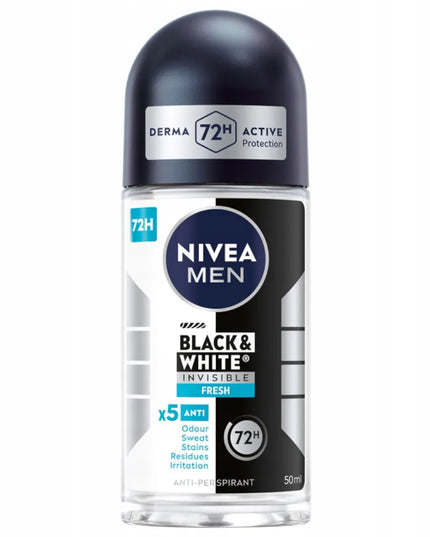 NIVEA MEN Black&White Fresh vyriškų rutulinių antiperspirantų rinkinys, 6x50ml