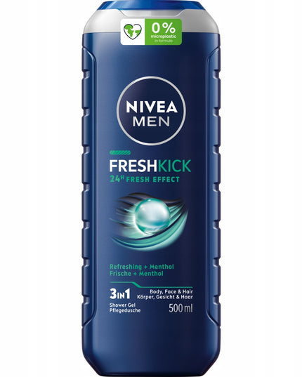 NIVEA MEN dušo gelių rinkinys vyrams 3in1 gaivus aromatas 5x500ml