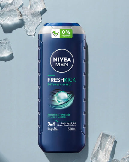 NIVEA MEN dušo gelių rinkinys vyrams 3in1 gaivus aromatas 5x500ml