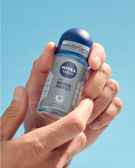 NIVEA MEN SILVER PROTECT vyriškas rutulinis antiperspirantas 72h 50 ml x 6 vnt.