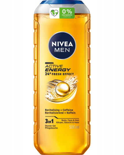 NIVEA MEN vyriškas dušo želė rinkinys 3in1 – kūnui ir plaukams 500ml x 5