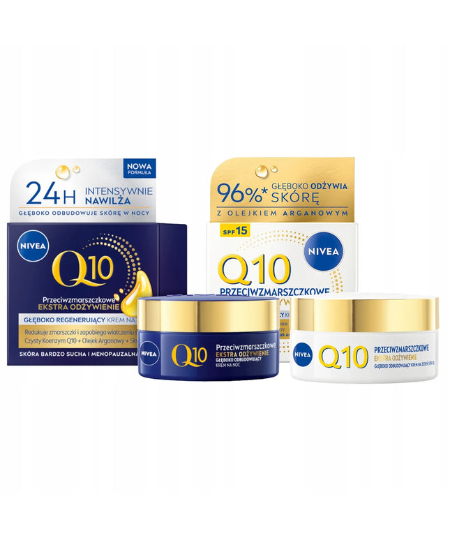 NIVEA Q10 drėkinamasis veido kremas nuo raukšlių dienai ir nakčiai 2x50 ml