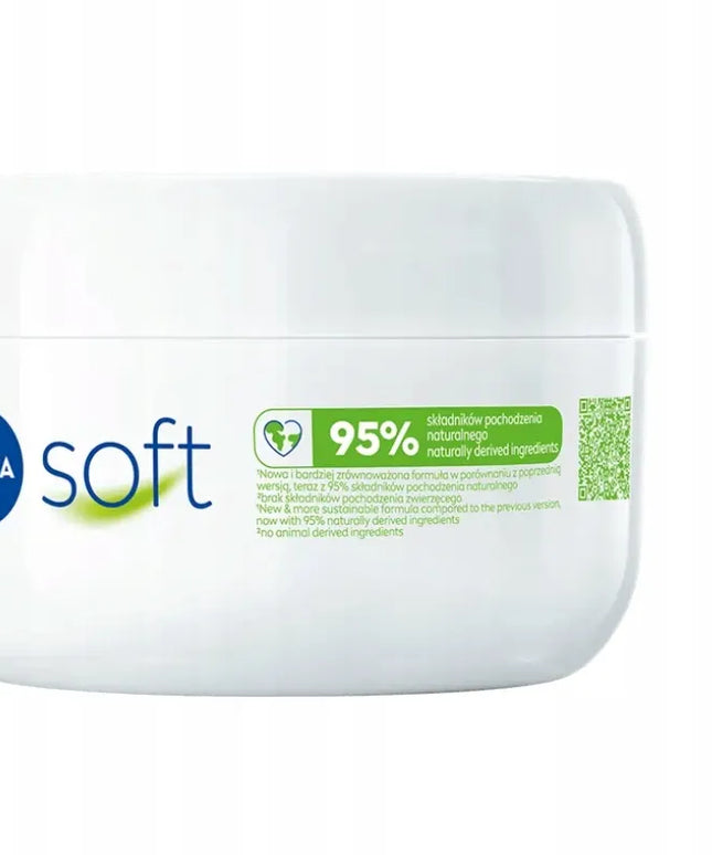 NIVEA SOFT intensyviai drėkinantis veido ir kūno kremas su vitaminu E, 300 ml