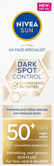 NIVEA SUN Dark Spot Control Luminous 630 veido kremas SPF50+ 40ml