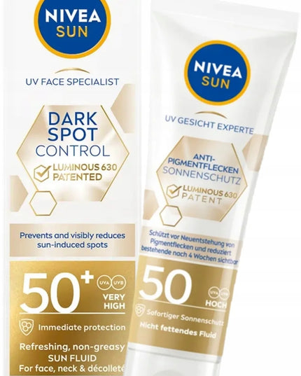 NIVEA SUN Dark Spot Control Luminous 630 veido kremas SPF50+ 40ml