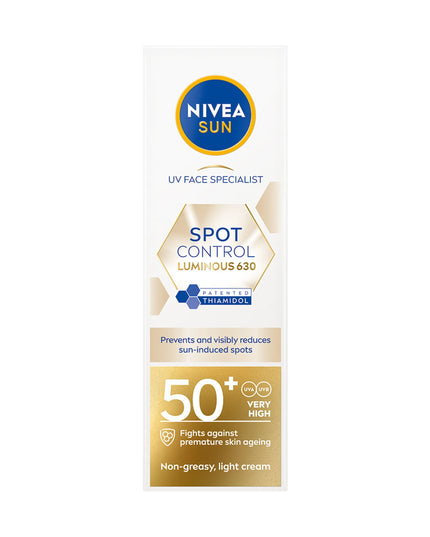 NIVEA SUN Dark Spot Control Luminous 630 veido kremas SPF50+ 40ml