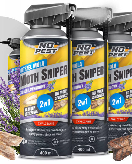 NO PEST MOTH SNIPER aerozolis nuo kandžių, musių, uodų ir vapsvų 400 ml (3 vnt.)