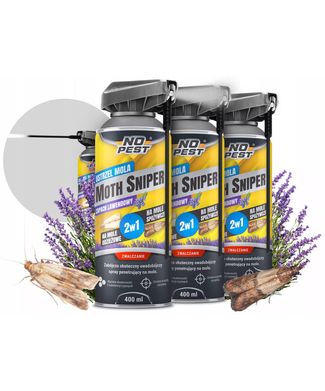 NO PEST MOTH SNIPER aerozolis nuo kandžių, musių, uodų ir vapsvų 400 ml (3 vnt.)