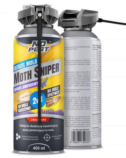NO PEST MOTH SNIPER aerozolis nuo kandžių, musių, uodų ir vapsvų 400 ml (3 vnt.)