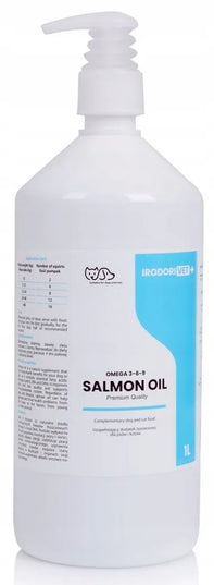 Norvegiškas lašišų aliejus šunims ir katėms Salmon Oil Omega 3 Omega 6 1000 ml