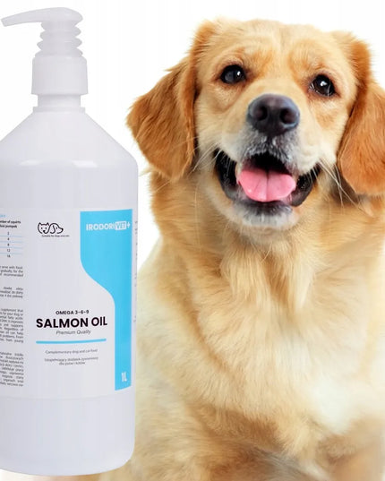 Norvegiškas lašišų aliejus šunims ir katėms Salmon Oil Omega 3 Omega 6 1000 ml