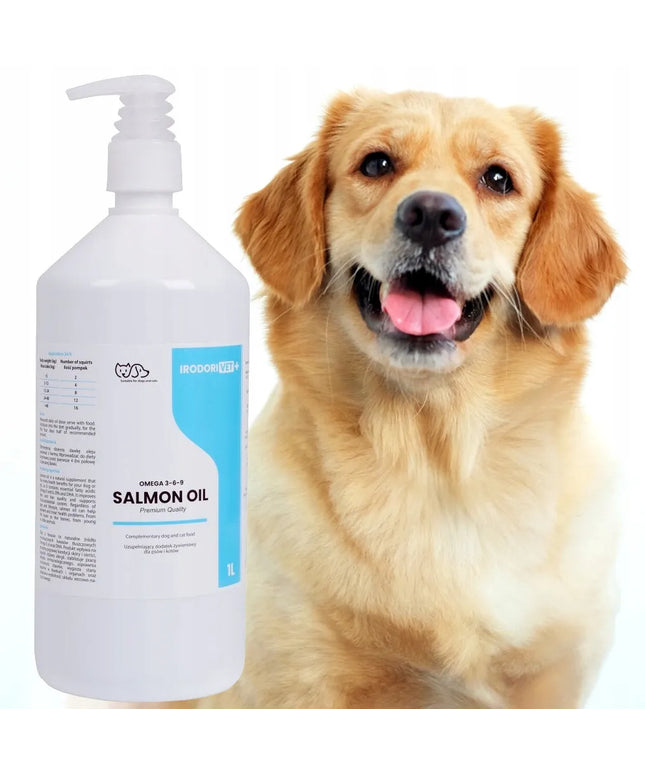 Norvegiškas lašišų aliejus šunims ir katėms Salmon Oil Omega 3 Omega 6 1000 ml