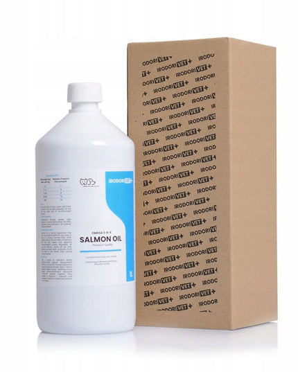 Norvegiškas lašišų aliejus šunims ir katėms Salmon Oil Omega 3 Omega 6 1000 ml